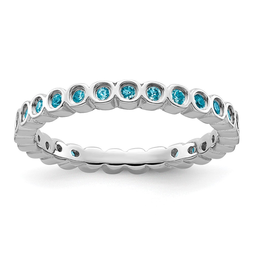 Sterling Silver Stackable Expressions Blue Topaz Ring Size -5