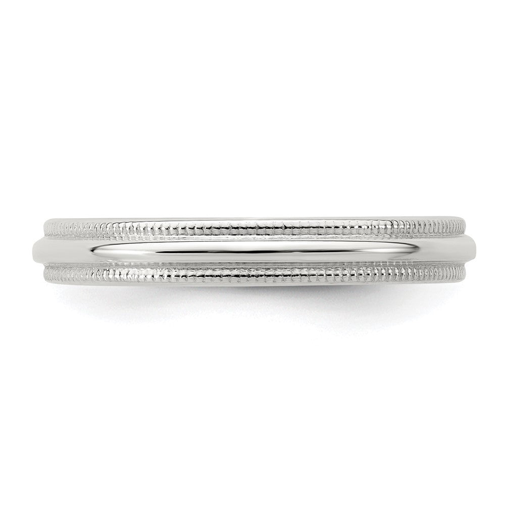 Sterling Silver 3mm Half Round Milgrain Size 9.5 Band