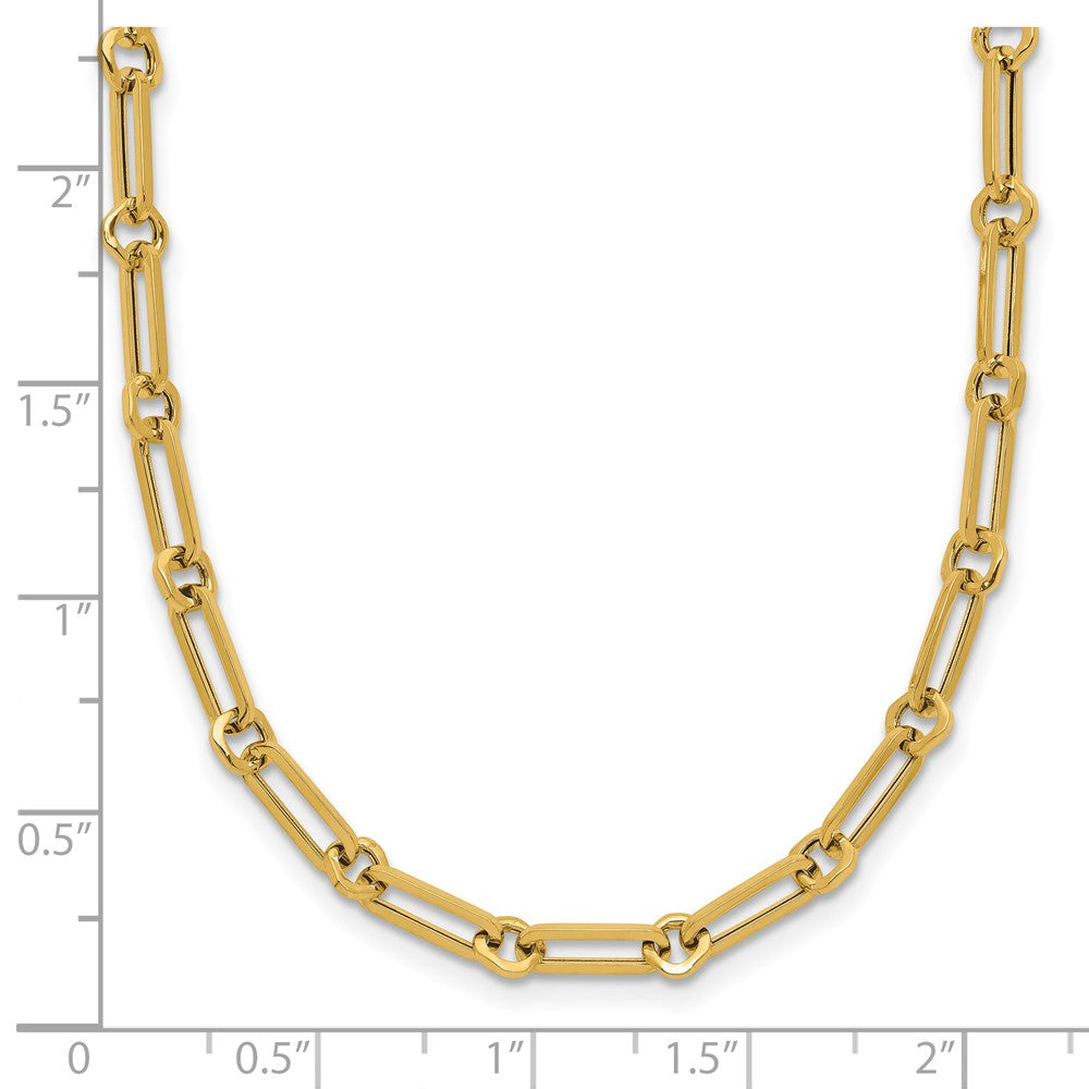 14K Polished Fancy Paperclip Link Necklace