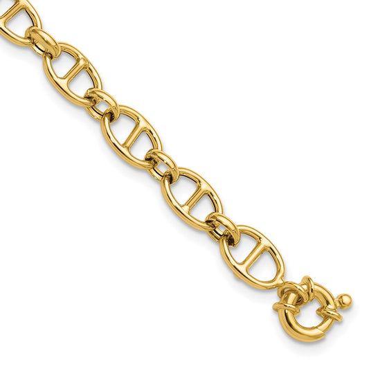 14K Polished Fancy Link Bracelet 7.5  inches
