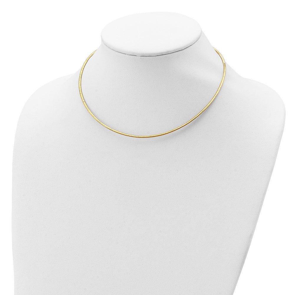 Sterling Silver Gold-pltd 2mm Reversible w/2in ext Cubetto Chain 16 Inches