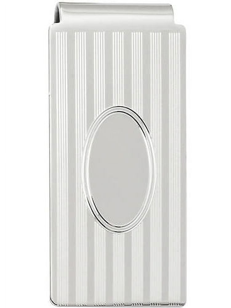 Primal Rhodium-plated Kelly Waters Horizontal Lines Hinged Money Clip