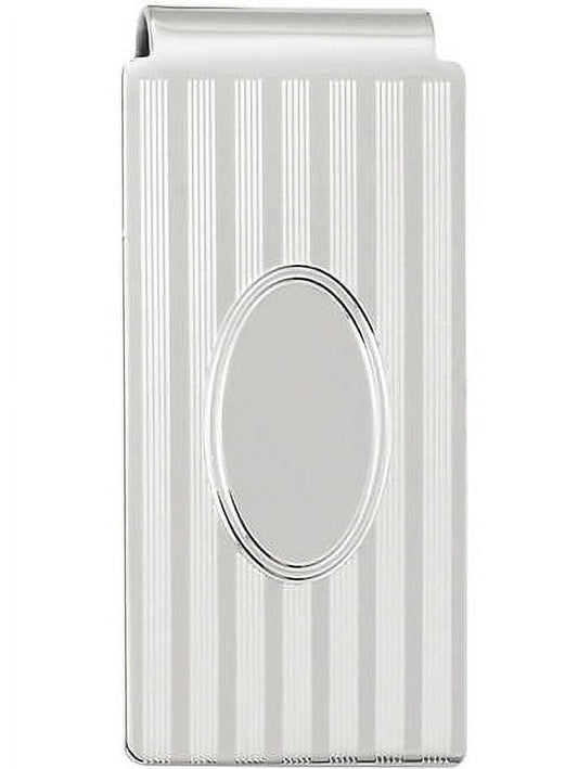 Primal Rhodium-plated Kelly Waters Horizontal Lines Hinged Money Clip