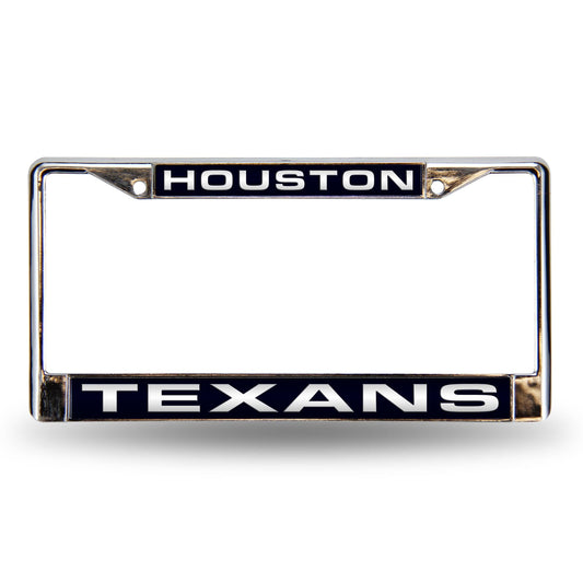 Houston NFL Texans Chrome Metal Laser Cut License Plate Frame