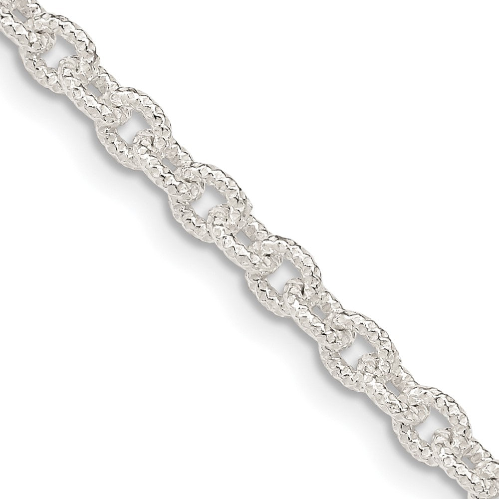 Sterling Silver 3.75mm Fancy Patterned Rolo Chain 16 Inches