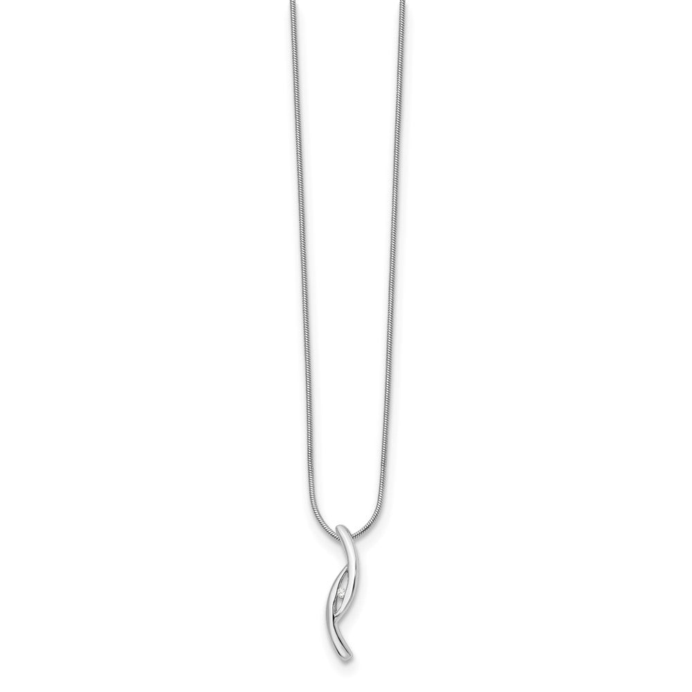 White Ice Sterling Silver Rhodium-plated 18 Inch Diamond Necklace with 2 Inch Extender 18 Inches