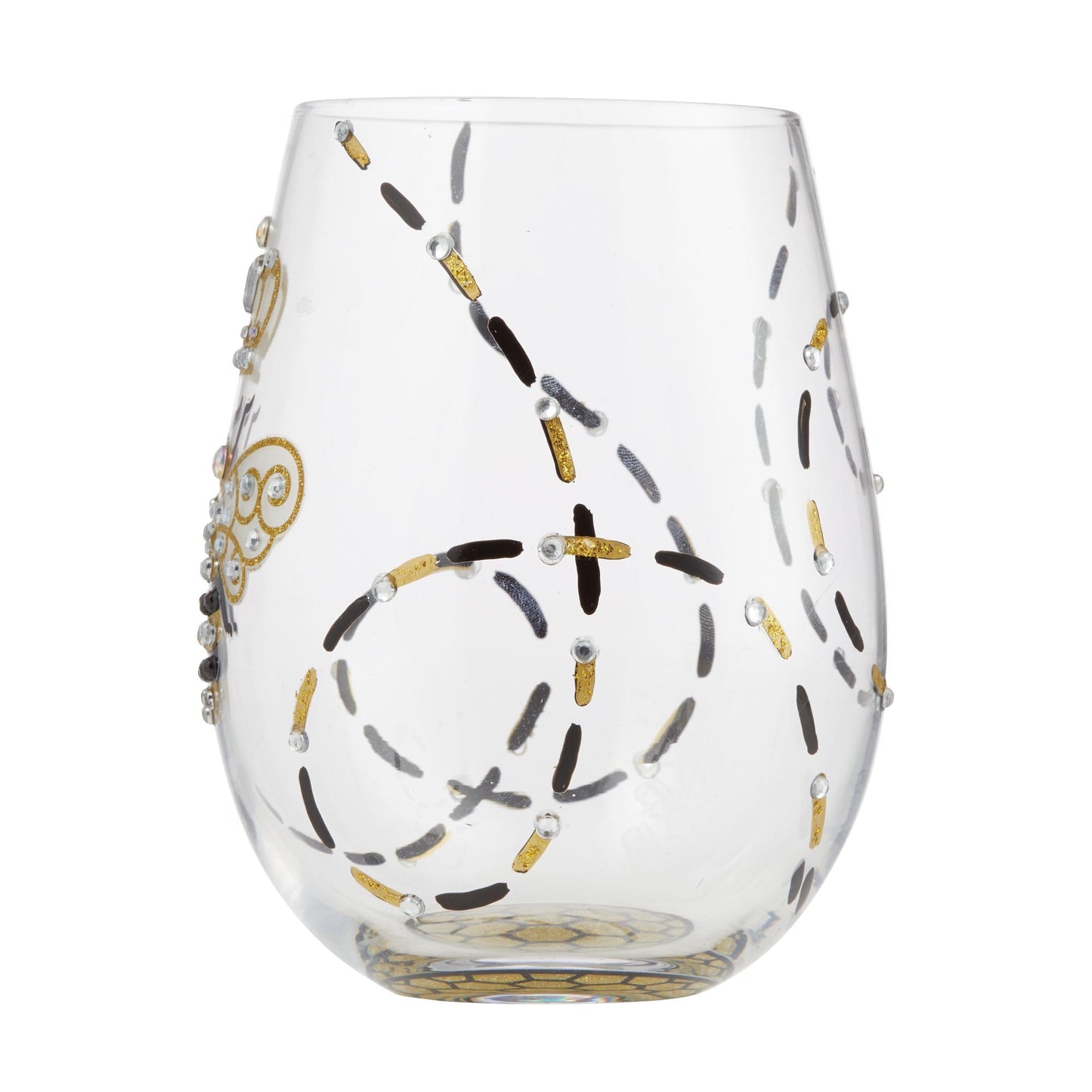 Enesco Lolita Queen Bee Stemless Glass, 4.53 Inch, Multicolor, 20 oz