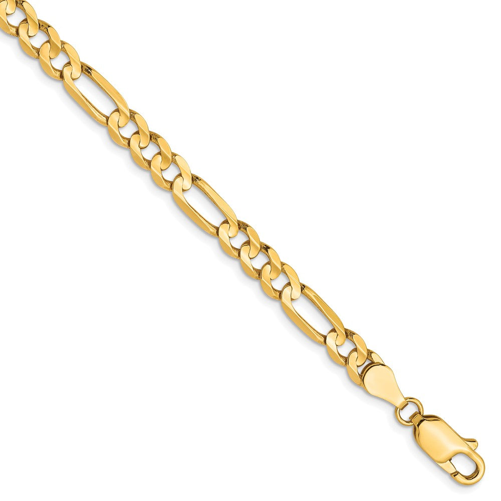 10K 4.5mm Concave Figaro Chain 7  inches