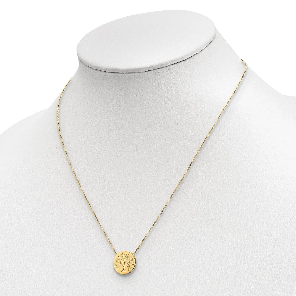 14k Polished Tree of Life Necklace