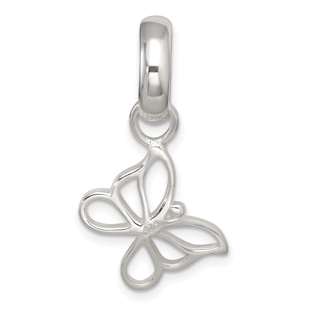 Sterling Silver Polished Cut-out Butterfly Pendant