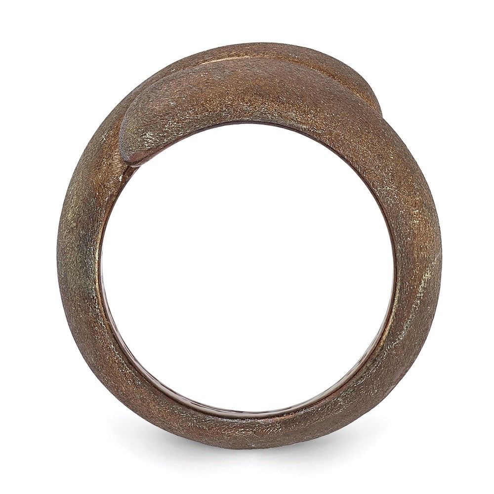 Sterling Silver Satin Chocolate Size 10 Ring