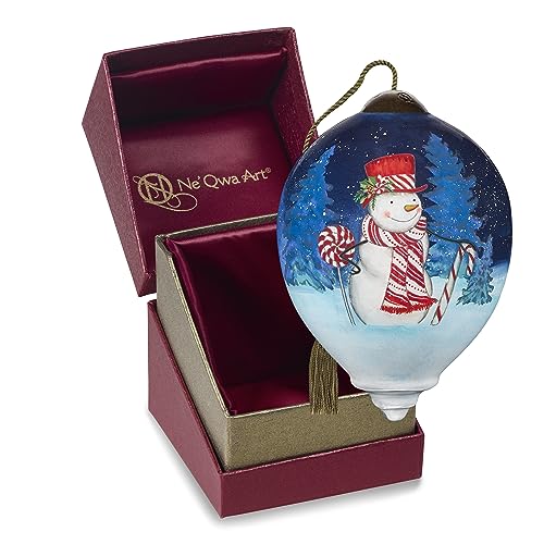 Neqwa Art Happy Christmas to All by Sarah Summers Hand-painted Glass Ornament
