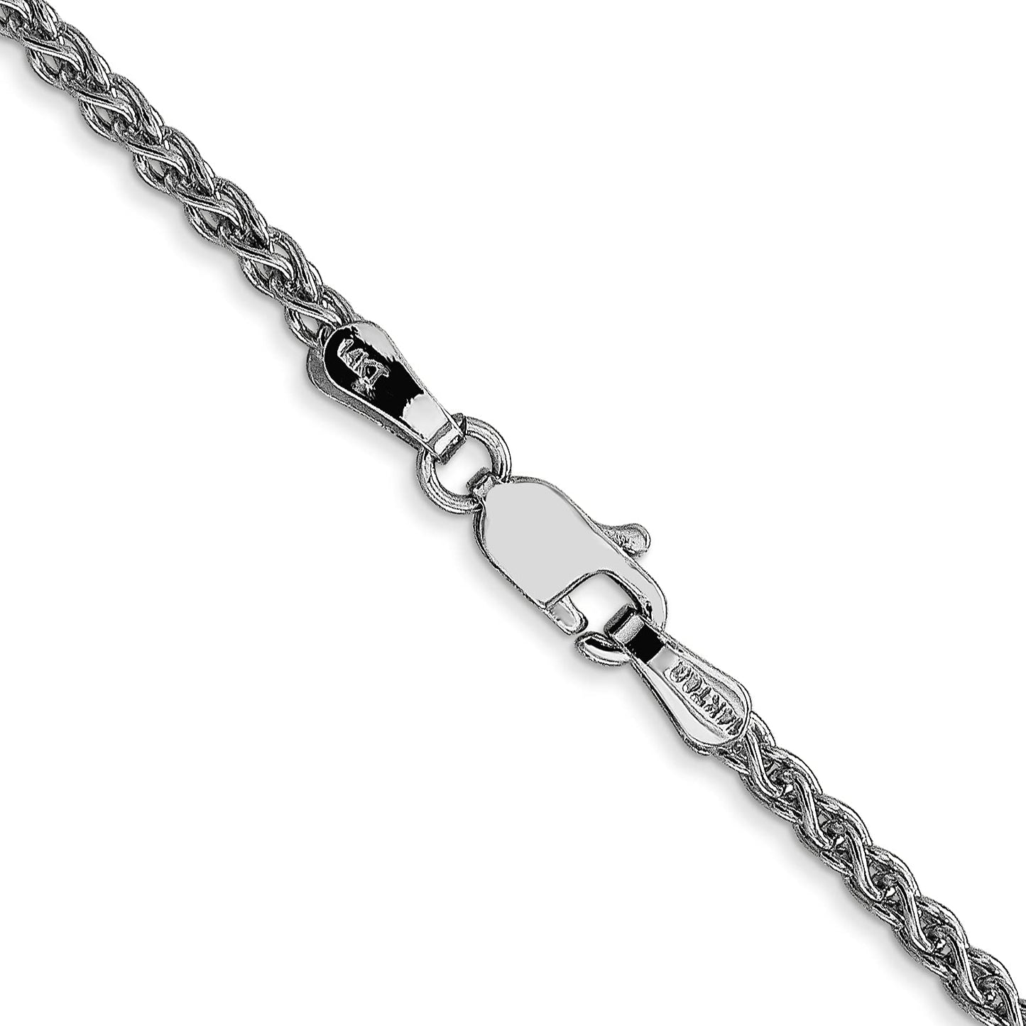 14K White Gold 22 inch 2.1mm Spiga with Lobster Clasp Chain