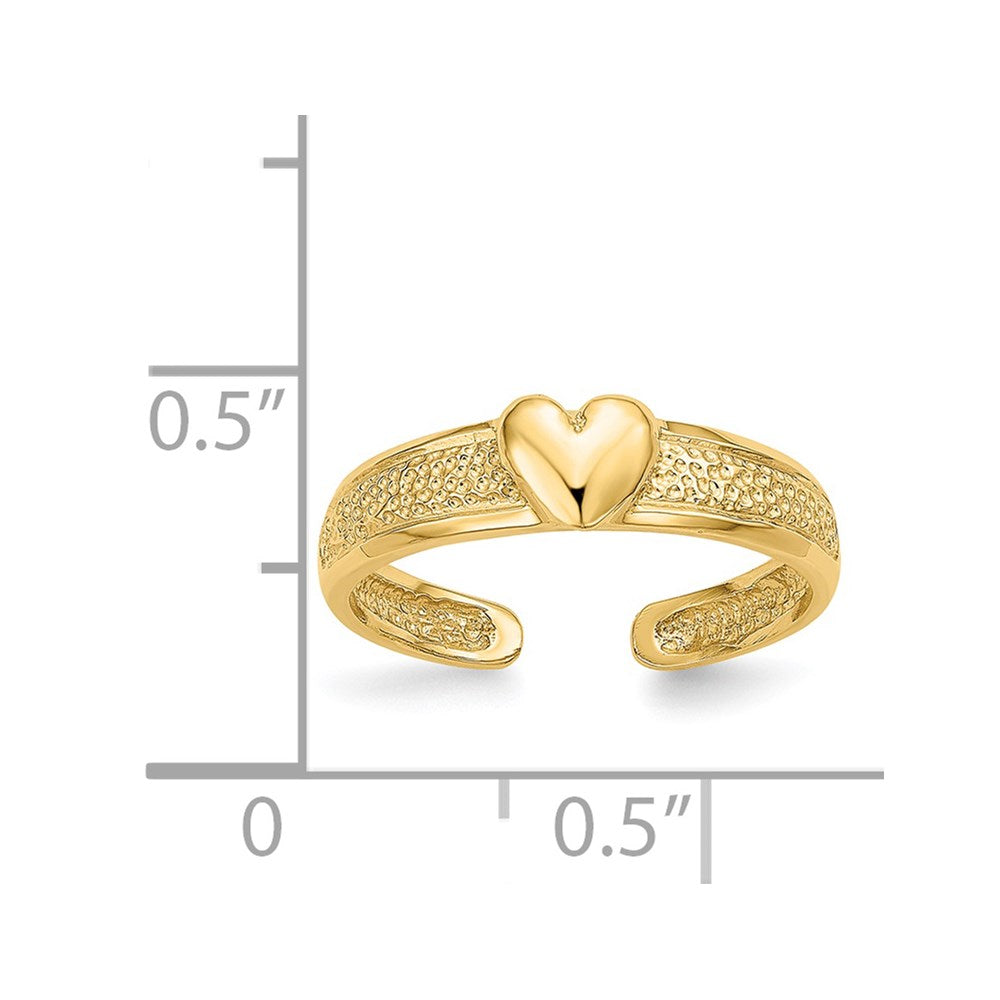14k Heart Design Toe Ring