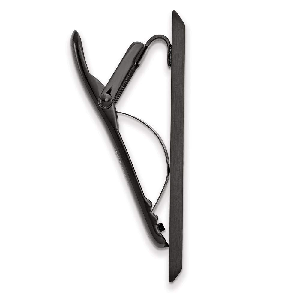 Chisel Stainless Steel Black-plated Tie Clip