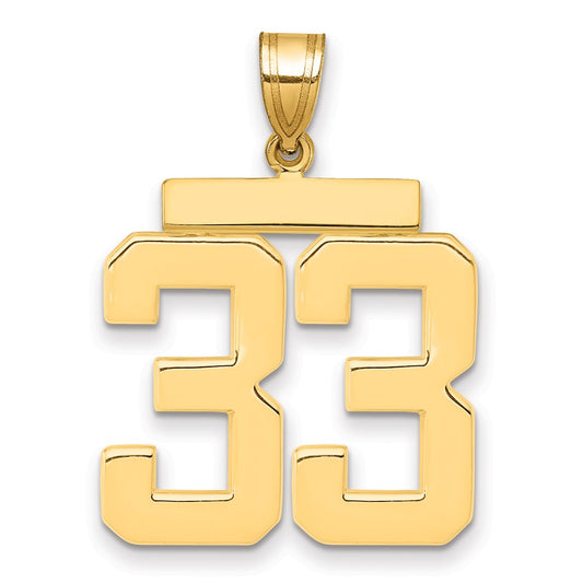 14k Large Polished Number 33 Charm