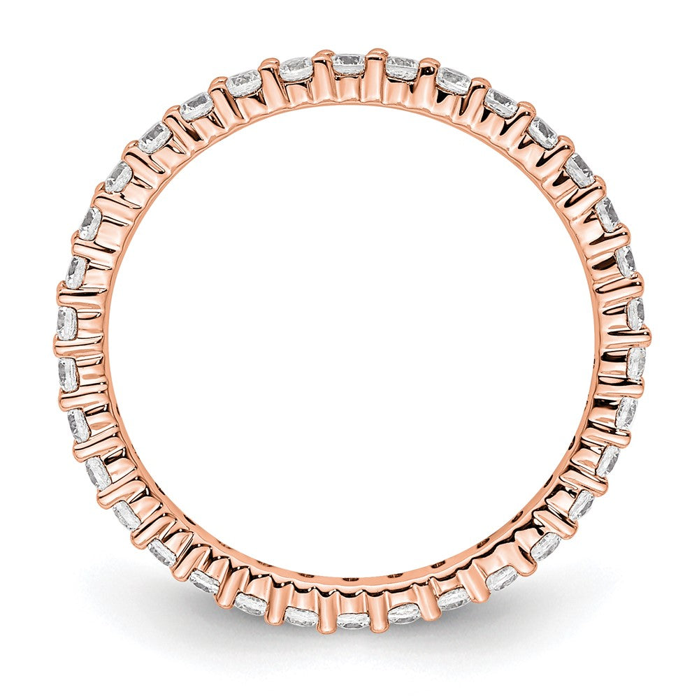 14k Rose Gold Polished Size 5.5 Shared Prong 1/2 carat Diamond Complete Eternity Band