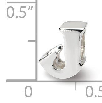 925 Sterling Silver Polished Reflections SimStars Letter Name Personalized Monogram Initial J Bead Charm 8.18x7.27mm Wid