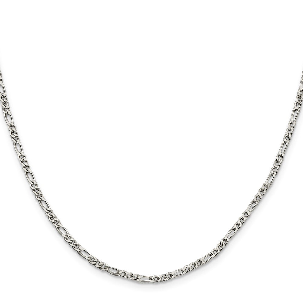 Sterling Silver 2.5mm Figaro Chain 14 Inches