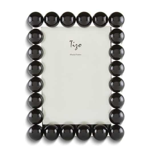 Black Crystal Glass Bubble 4x6 Photo Frame