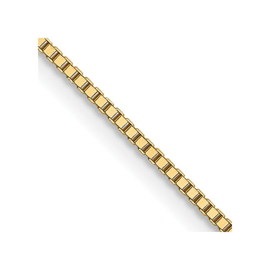 18K 18 inch .9mm Box with Lobster Clasp Chain