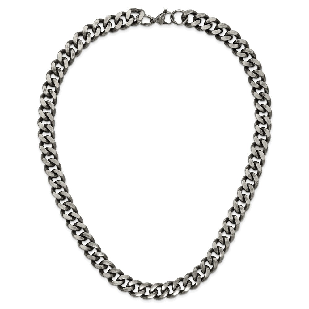 Stainless Steel Oxidized 13.75mm 24in Curb Chain