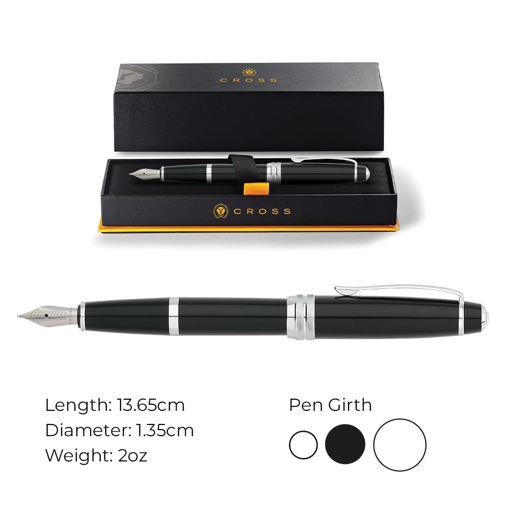 Cross Bailey™ Black Lacquer Medium Nib Fountain Pen