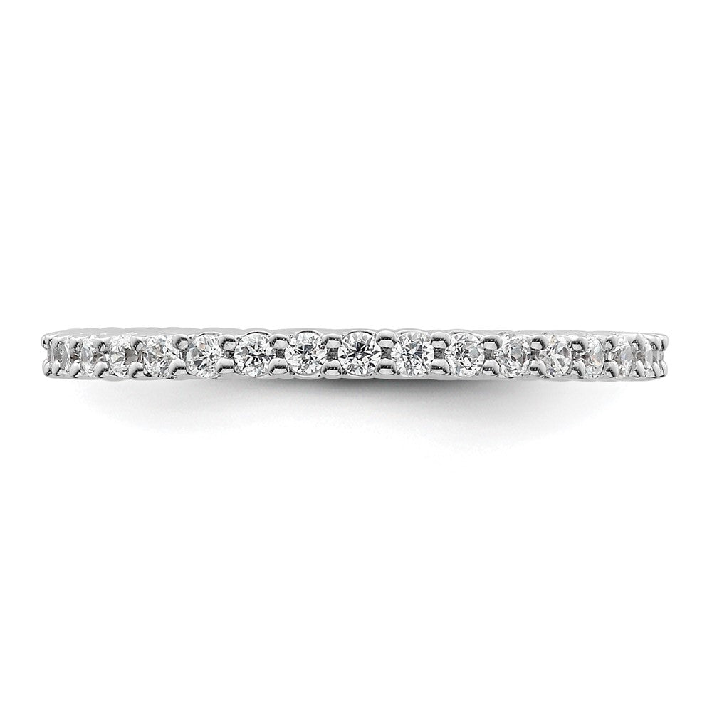 14k White Gold Polished Size 6 Shared Prong 1/2 carat Diamond Complete Eternity Band