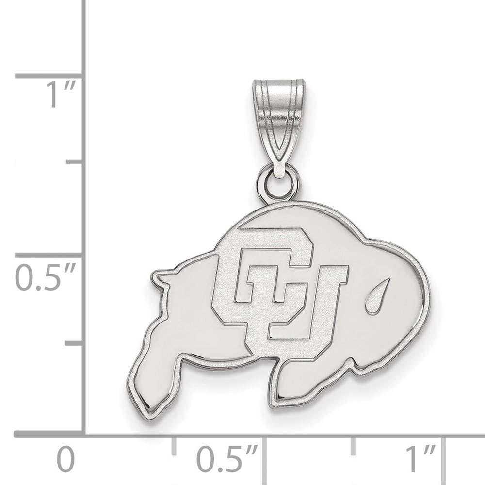 LogoArt Sterling Silver University Of Colorado Medium Pendant Necklace