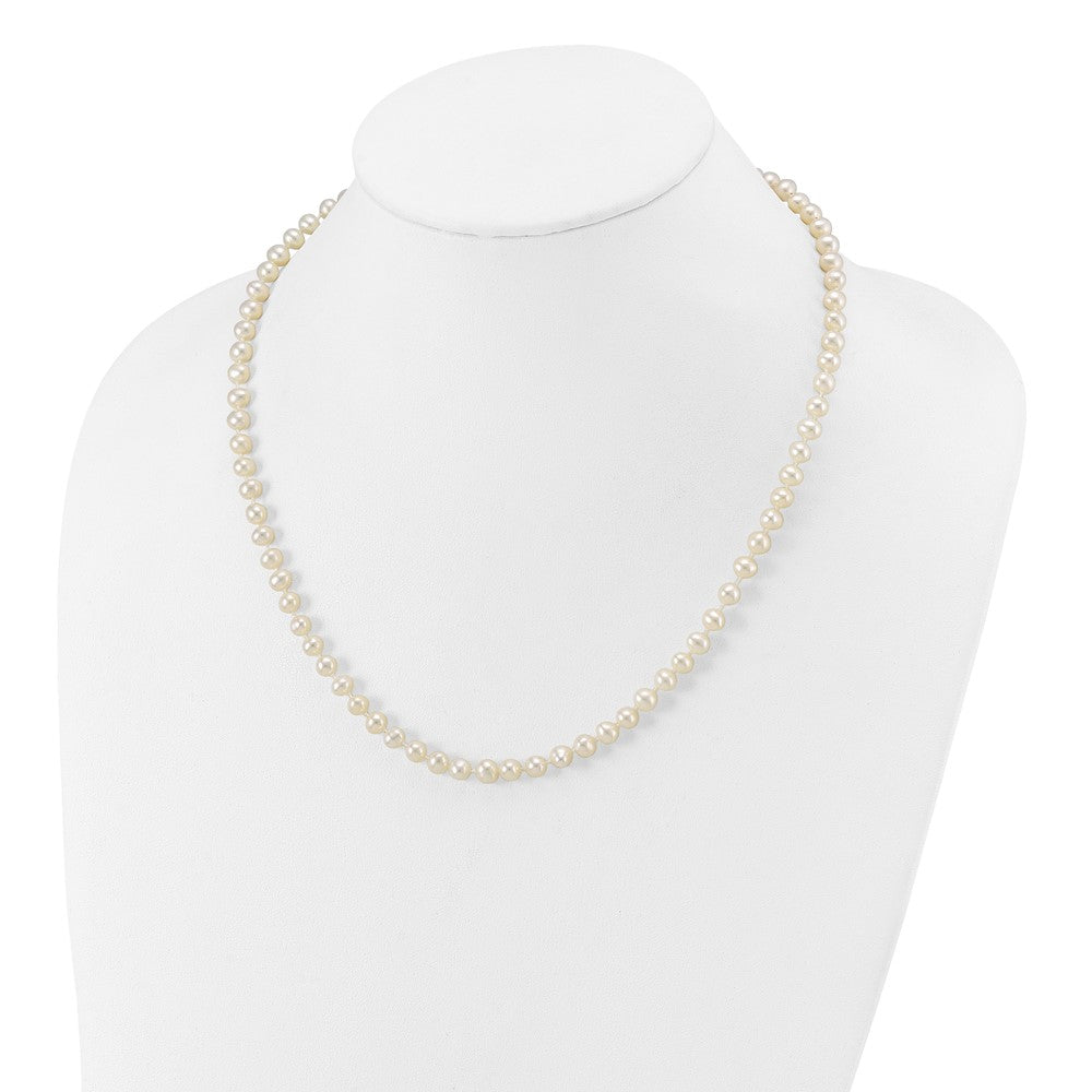 10k 5-6mm White Near-Round Freshwater Cultured Pearl 18 inch Necklace