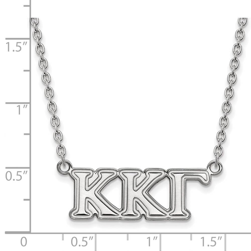 Sterling Silver 18in Official Licensed Greek Sororities Kappa Kappa Gamma (???) Medium Pendant w/ Necklace