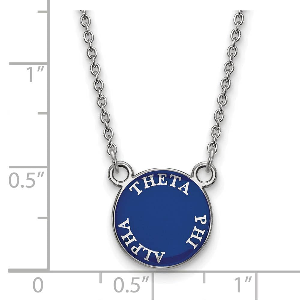 Sterling Silver 18in Official Licensed Greek Sororities Theta Phi Alpha (???) XS Enamel Pendant w/Necklace