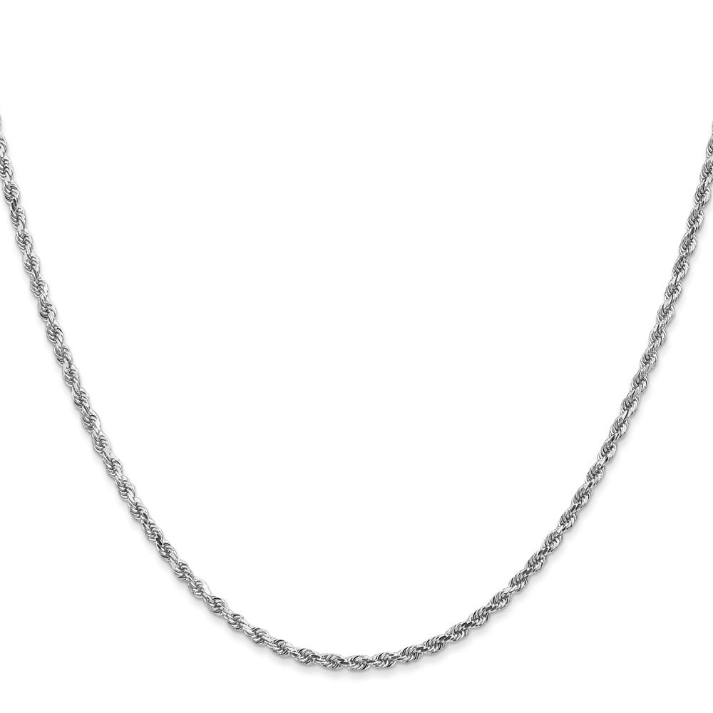 10k White Gold 2mm Diamond-cut Rope Chain