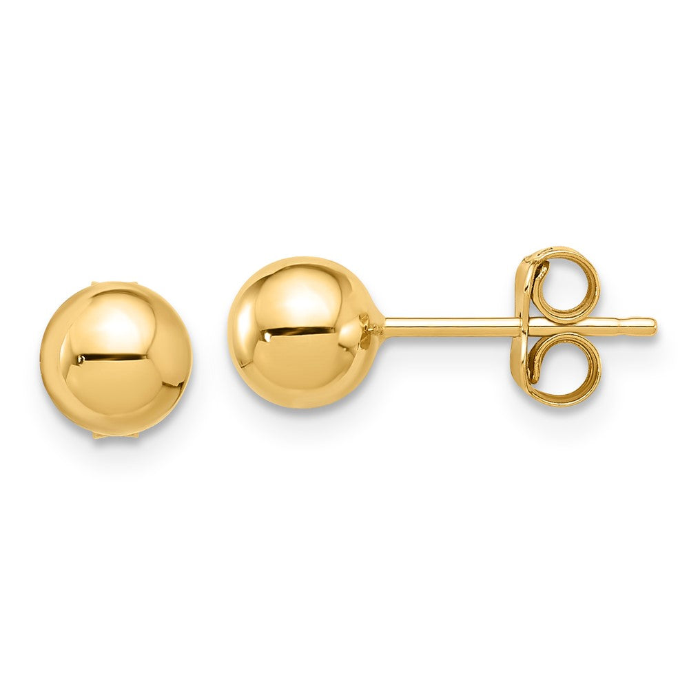 14k Yellow Gold (6mm) Ball Stud Earrings