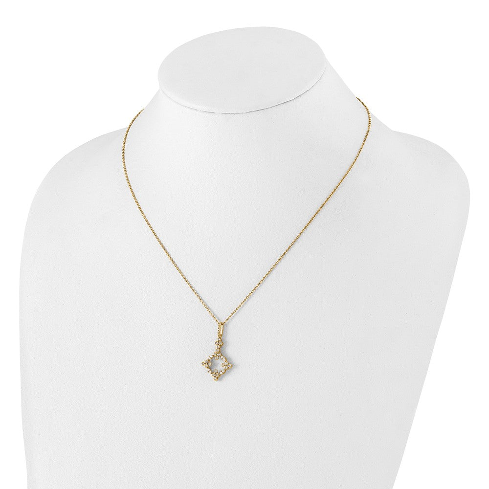 True Origin 14k 1/4 carat Lab Grown Diamond VS DEF 18 inch Bloom Floral Pendant Necklace