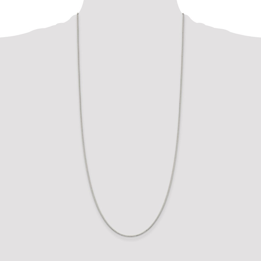Sterling Silver Rhodium-plated 1.1mm Box Chain 30 Inches