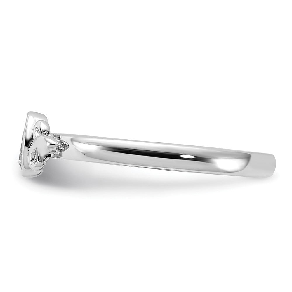 Sterling Silver Stackable Expressions Created White Sapphire Ring Size -5