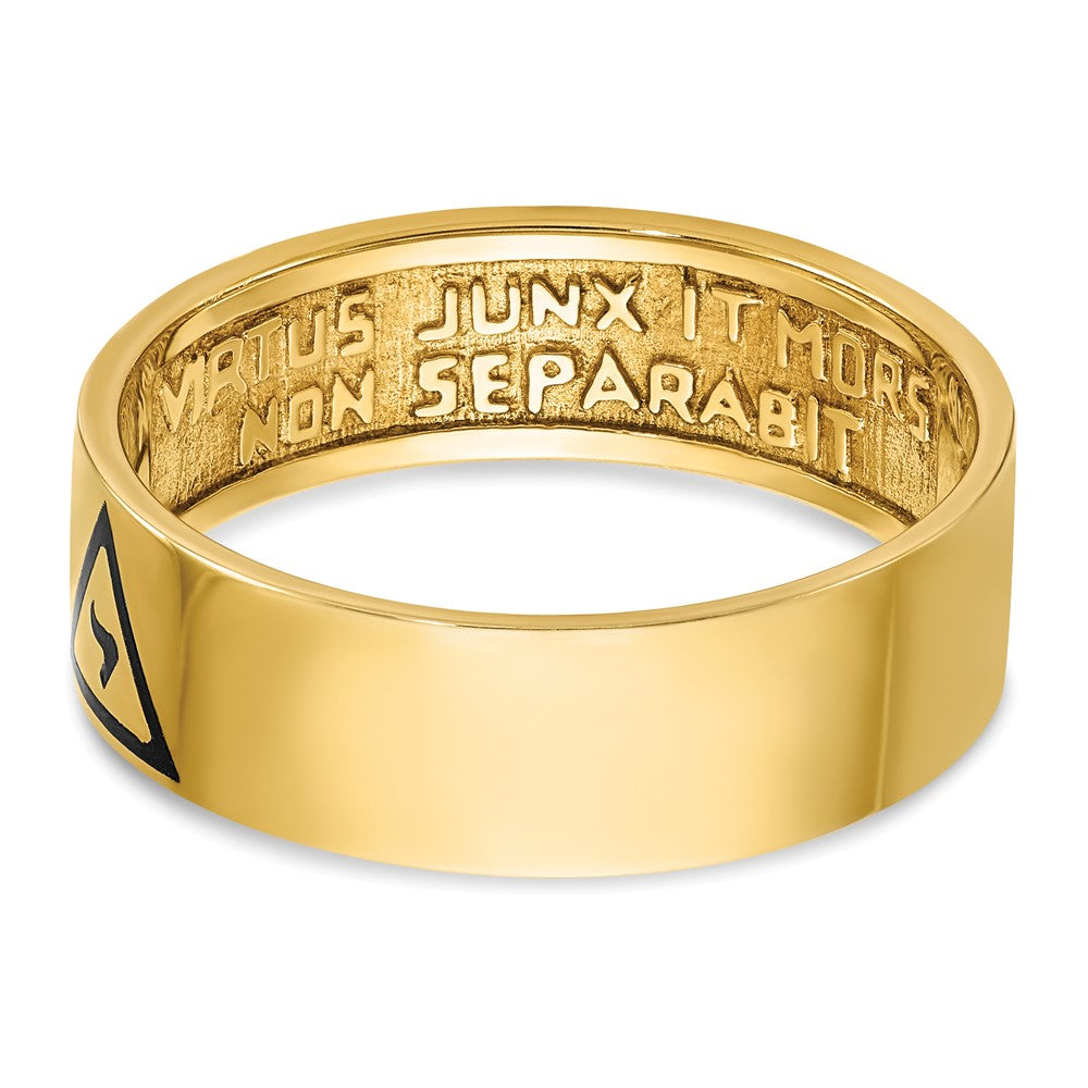 IBGoodman 14k Men's Polished with Black Enamel 14th Degree Grand Elect Masonic Ring Size 10