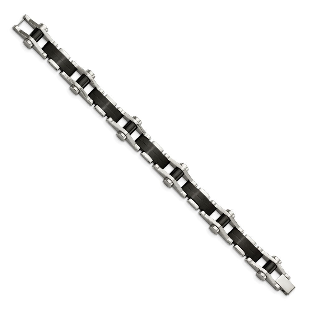 Stainless Steel Polished Black IP-plated 8in Bracelet 8 inches