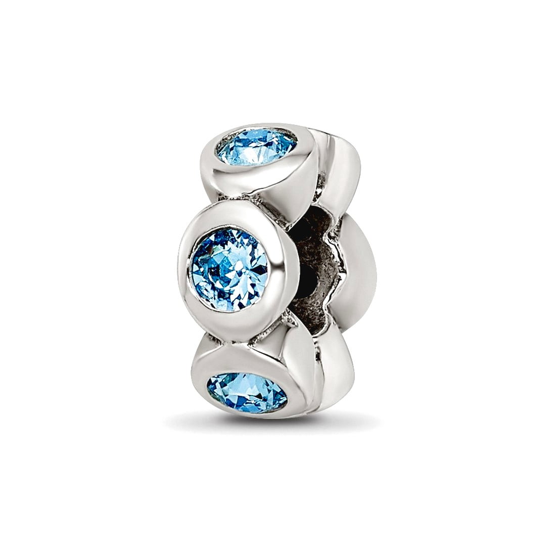 Sterling Silver Reflections March Preciosa Crystal Birthstone Bead