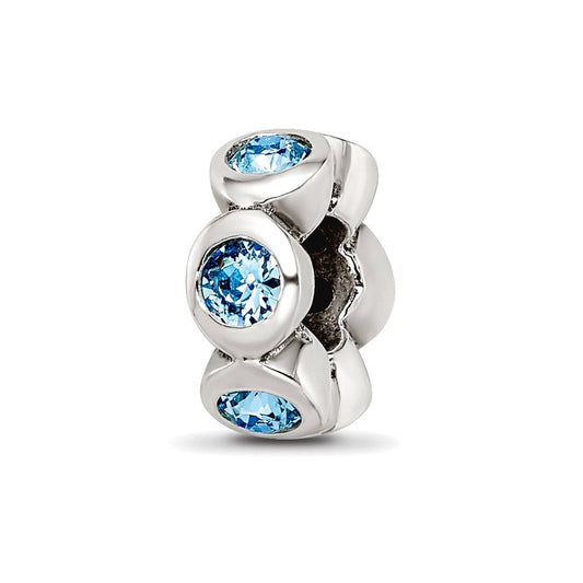 Sterling Silver Reflections March Preciosa Crystal Birthstone Bead