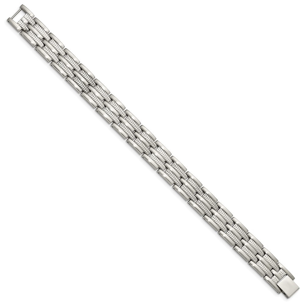 Stainless Steel Brushed and Polished 8.75in Bracelet 8.75 inches