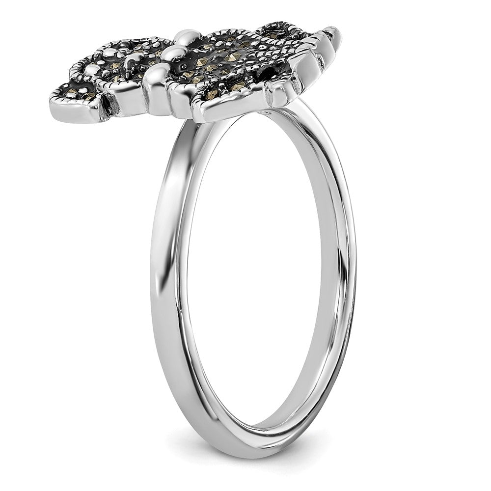 Sterling Silver Stackable Expressions Marcasite Dog Ring Size -9
