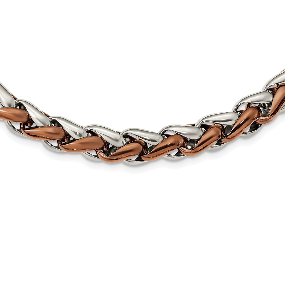 Stainless Steel Polished Brown IP-plated 24in Necklace