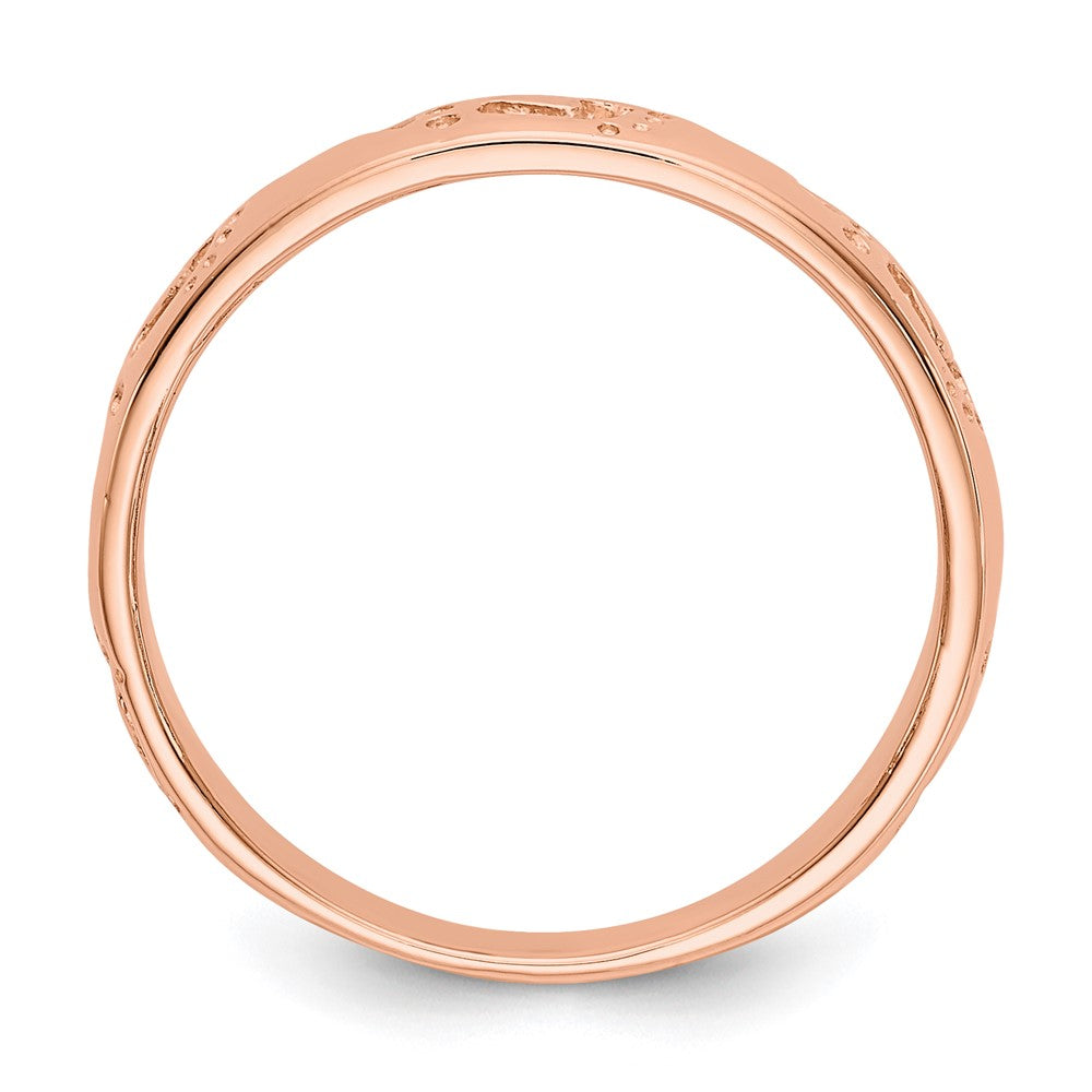 14k Rose Gold Footprints Ring size 7