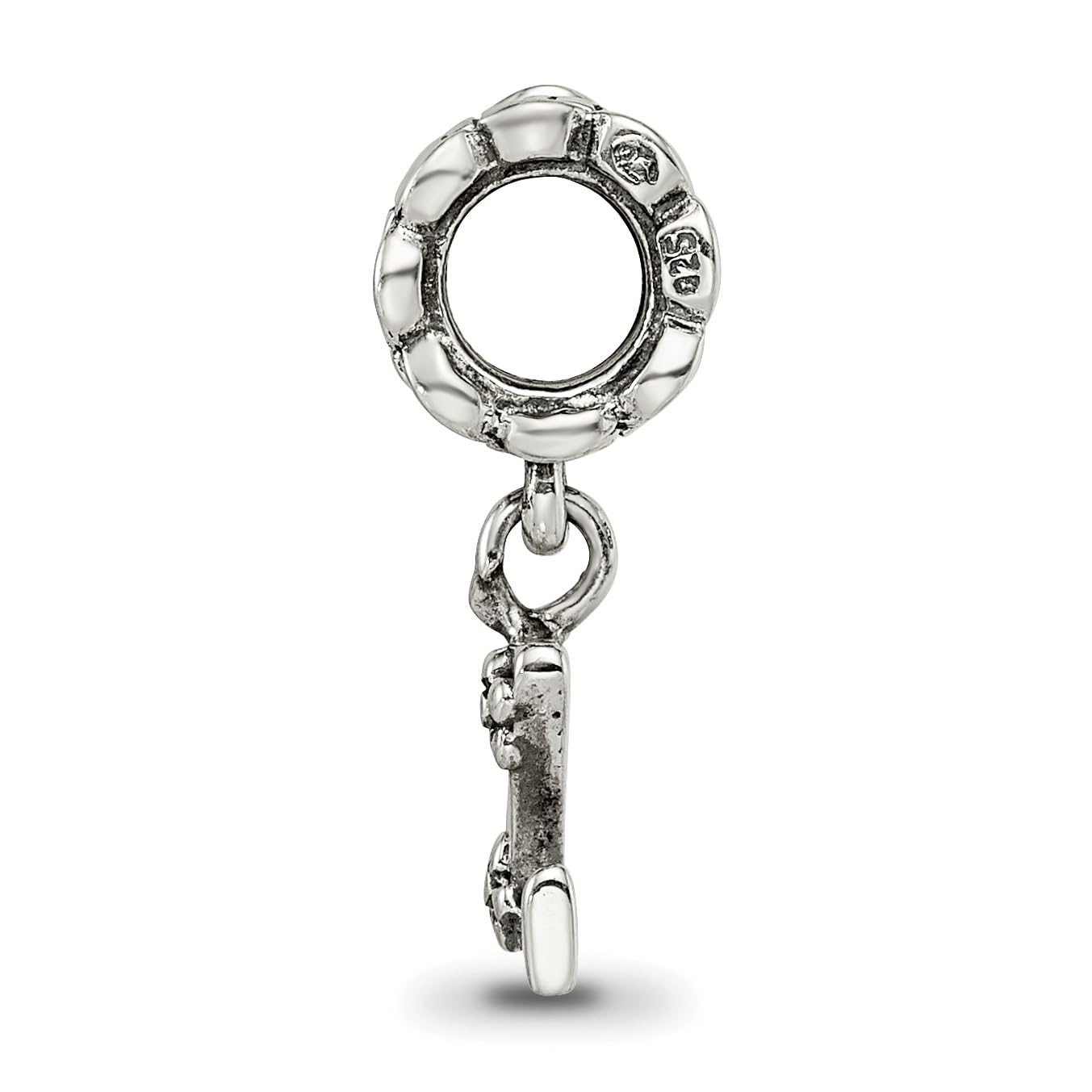925 Sterling Silver Polished Artisan Oxidized Reflections Letter Name Personalized Monogram Initial Z Dangle Bead Charm