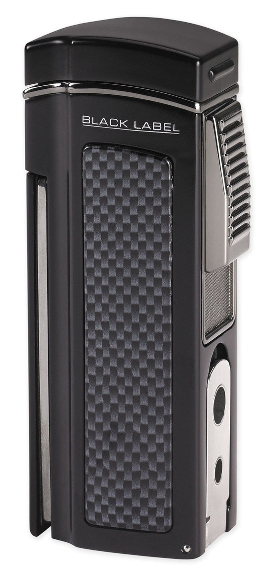 Black Label Dominator Quad Torch Table Lighter - Black Matte
