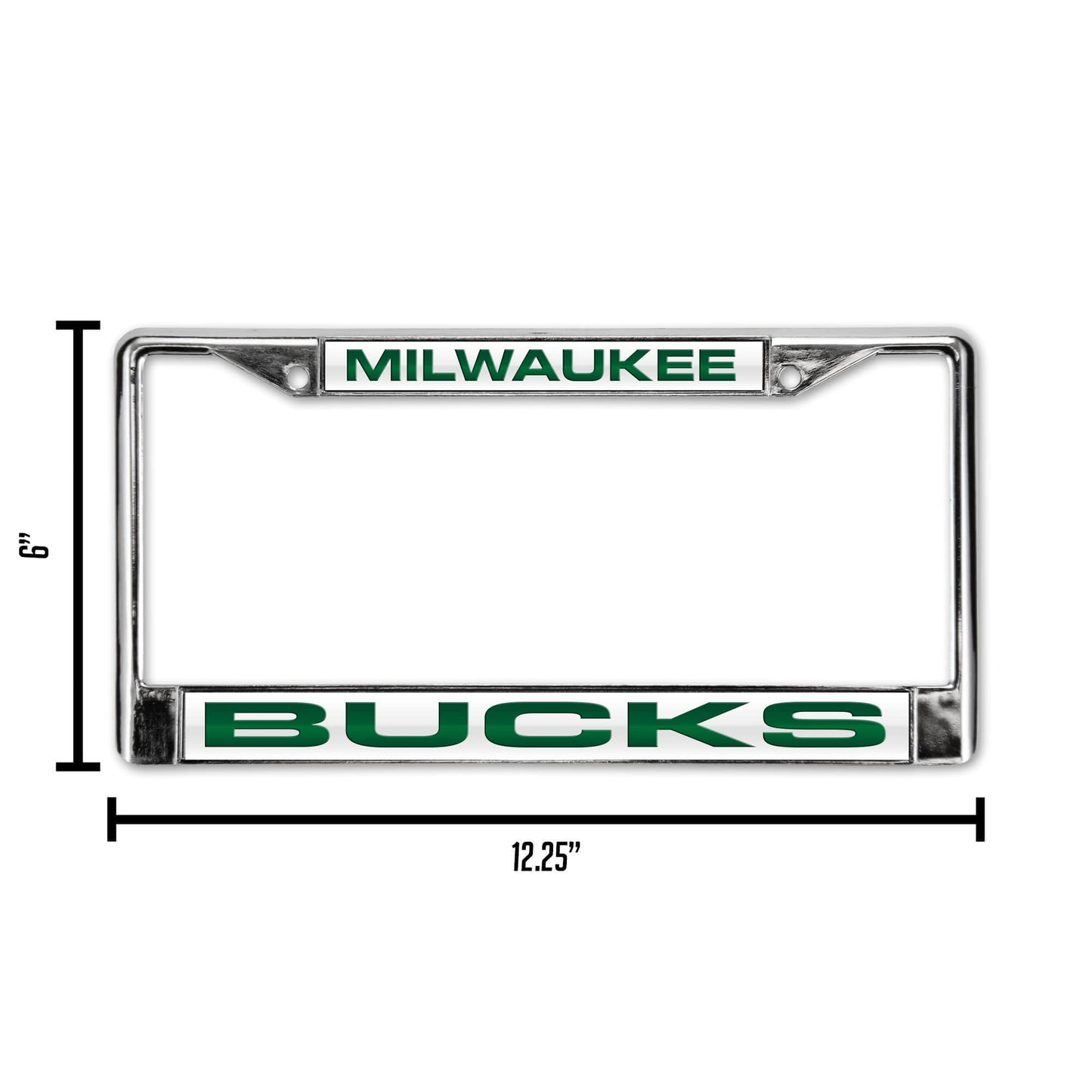 Milwaukee Basketball Buck's Chrome Metal Laser Cut License Plate Frame