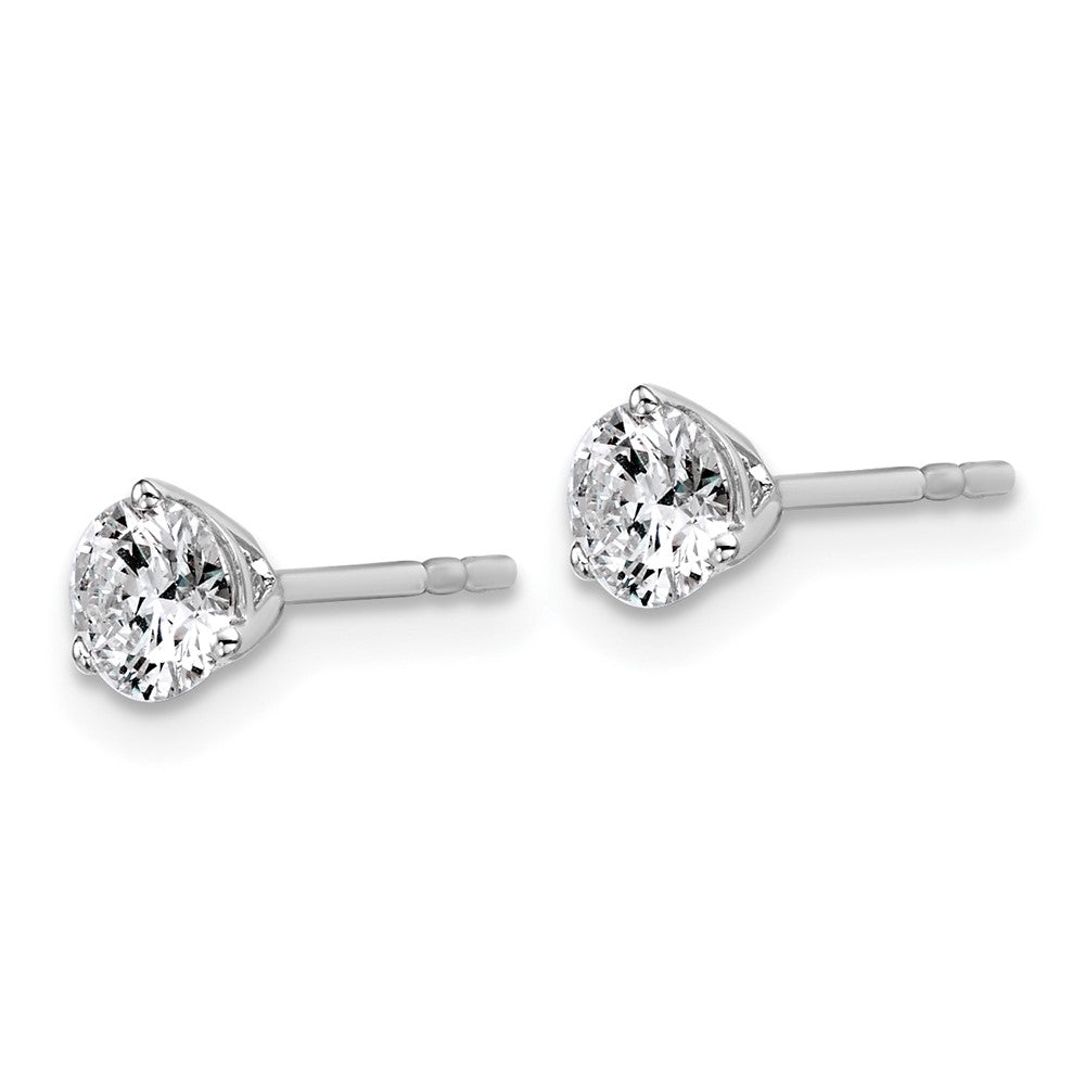14k White Gold 3/4 ctw Certified Lab Grown Diamond VS/SI+ G+ Round 3 Prong Heavy Wt. Stud Earrings