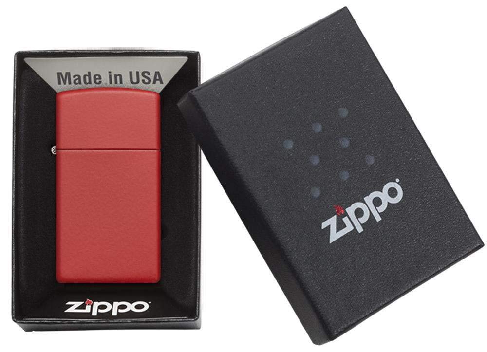 Zippo Slim Red Matte Pocket Lighter